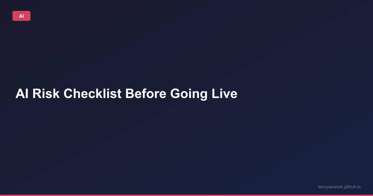 [ai/01-5] AI 的風險清單：上線前你必須知道的事