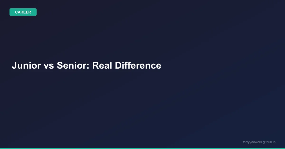 [career/06] Junior 和 Senior 的真正差距：不是年資，是解決問題的方式