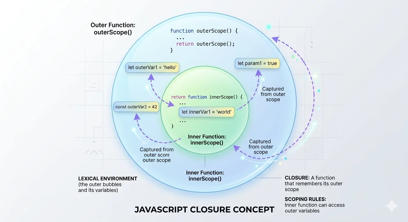 JavaScript Scope 與 Closure：不只是面試題，是你寫 hook 的基礎
