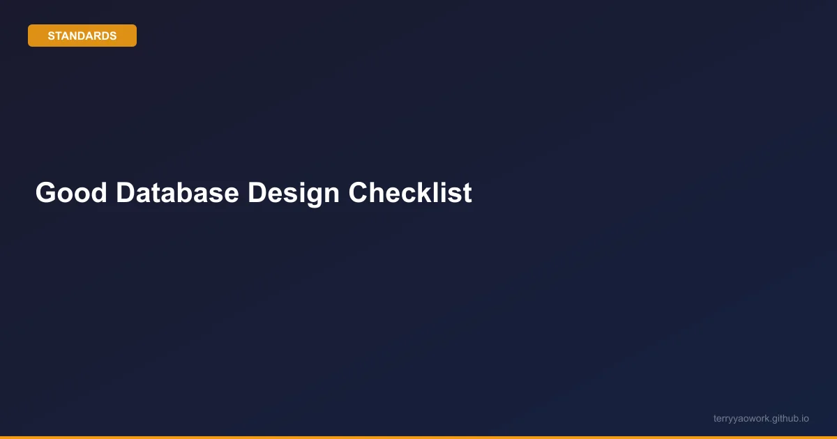 [standards/04] 好的資料庫設計需要什麼？不只是正規化